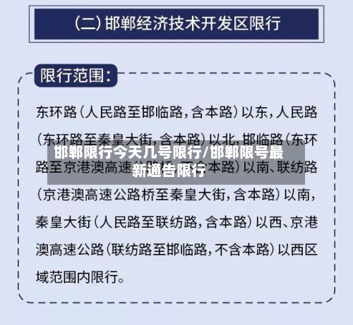 邯郸限行今天几号限行/邯郸限号最新通告限行-第2张图片