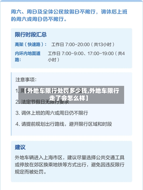 【外地车限行处罚多少钱,外地车限行走了会怎么样】