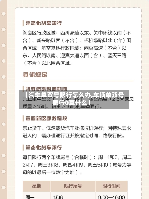 【汽车单双号限行怎么办,车辆单双号限行0算什么】-第2张图片