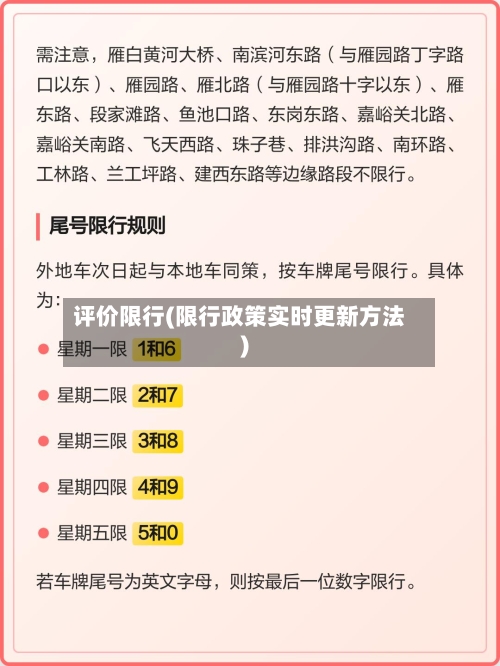 评价限行(限行政策实时更新方法)-第2张图片
