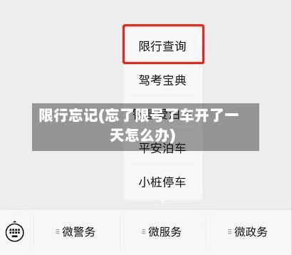 限行忘记(忘了限号了车开了一天怎么办)-第2张图片