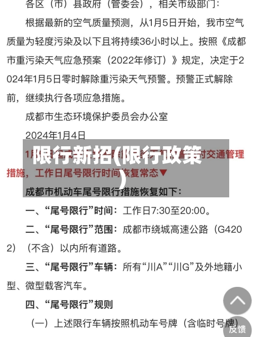 限行新招(限行政策)