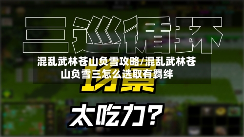 混乱武林苍山负雪攻略/混乱武林苍山负雪三怎么选取有羁绊-第2张图片